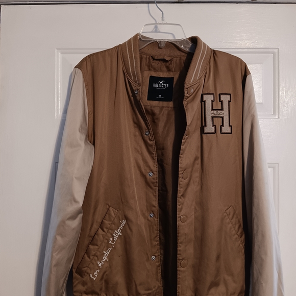 Hollister Tan and Cream Letterman Jacket - Picture 1 of 7